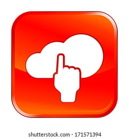 Isolated red web icon on white background