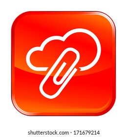 Isolated red web icon on white background