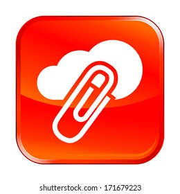 Isolated red web icon on white background