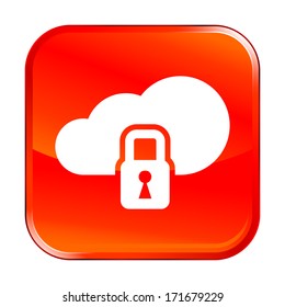 Isolated red web icon on white background