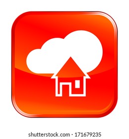Isolated red web icon on white background