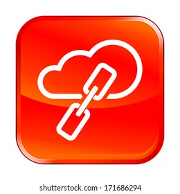 Isolated red web icon on white background