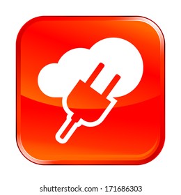 Isolated red web icon on white background