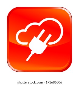 Isolated red web icon on white background
