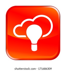 Isolated red web icon on white background