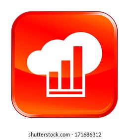 Isolated red web icon on white background