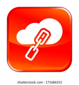 Isolated red web icon on white background
