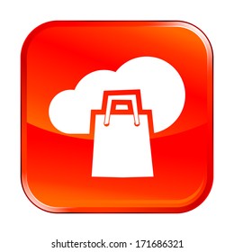 Isolated red web icon on white background