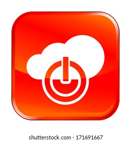 Isolated red web icon on white background