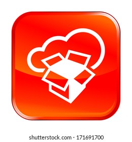 Isolated red web icon on white background