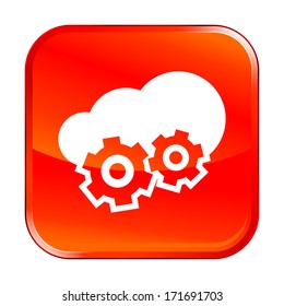 Isolated red web icon on white background