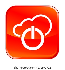 Isolated red web icon on white background