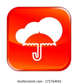 Isolated red web icon on white background