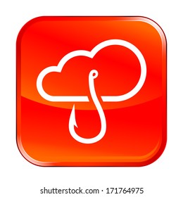 Isolated red web icon on white background