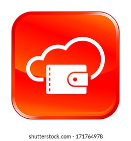 Isolated red web icon on white background
