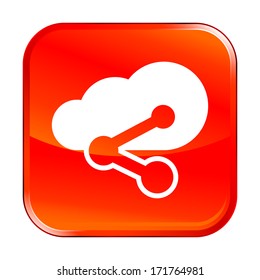 Isolated red web icon on white background