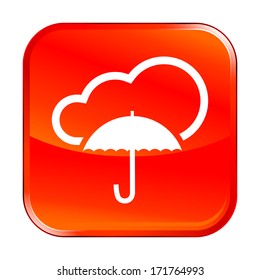 Isolated red web icon on white background