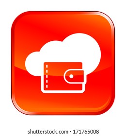 Isolated red web icon on white background