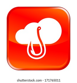 Isolated red web icon on white background