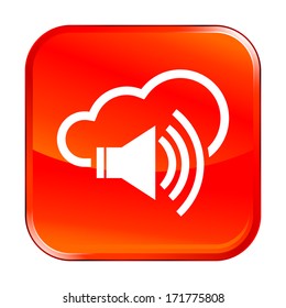 Isolated red web icon on white background