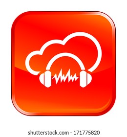 Isolated red web icon on white background