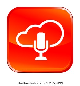 Isolated red web icon on white background