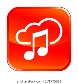 Isolated red web icon on white background