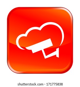 Isolated red web icon on white background