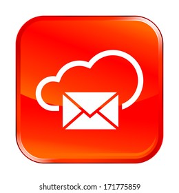 Isolated red web icon on white background