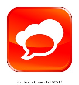 Isolated red web icon on white background