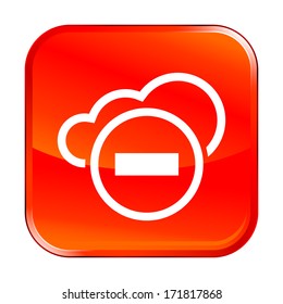 Isolated red web icon on white background