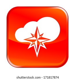 Isolated red web icon on white background