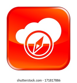 Isolated red web icon on white background