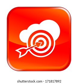 Isolated red web icon on white background