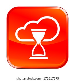 Isolated red web icon on white background