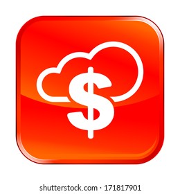 Isolated red web icon on white background
