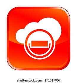 Isolated red web icon on white background