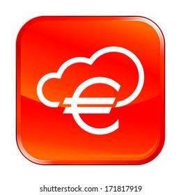 Isolated red web icon on white background