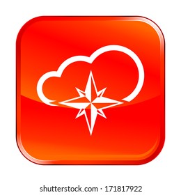 Isolated red web icon on white background