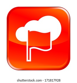 Isolated red web icon on white background