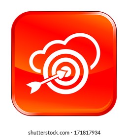 Isolated red web icon on white background