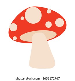 Isolated red an white mushroom - Vector illustration