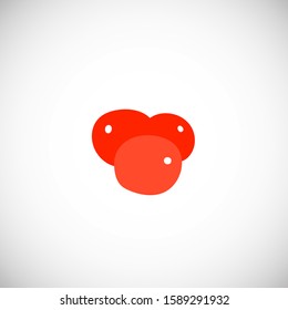 Isolated red winter berries. Simple guelder rose in scandinavian style. Icon element for ad, logo, background. Vector Illustration