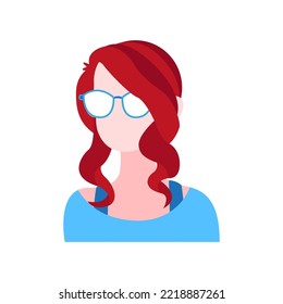 Isolated red woman head vector illustration