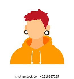 Isolated red woman head vector illustration