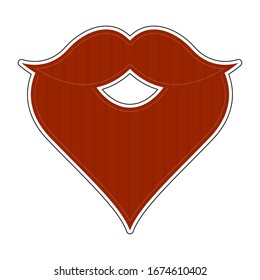 Isolated redhead beard icon. Hipster style. Vector