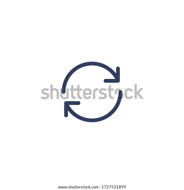 Isolated Refresh\
Vector Flat Icon,\
Pictogram