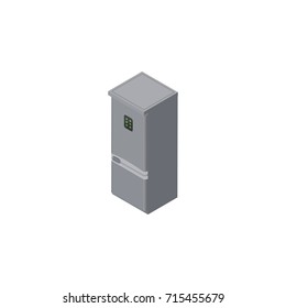 Isolated Refrigerator Isometric. Kitchen Fridge Vector Element Can Be Used For Refrigerator, Fridge, Kitchen Design Concept.