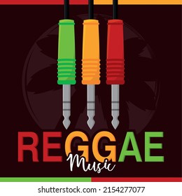 Ilustración vectorial de música de sonido de reggae aislada