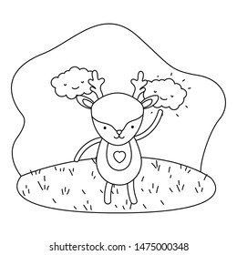 Isolated reindeer cartoon design vector illustration